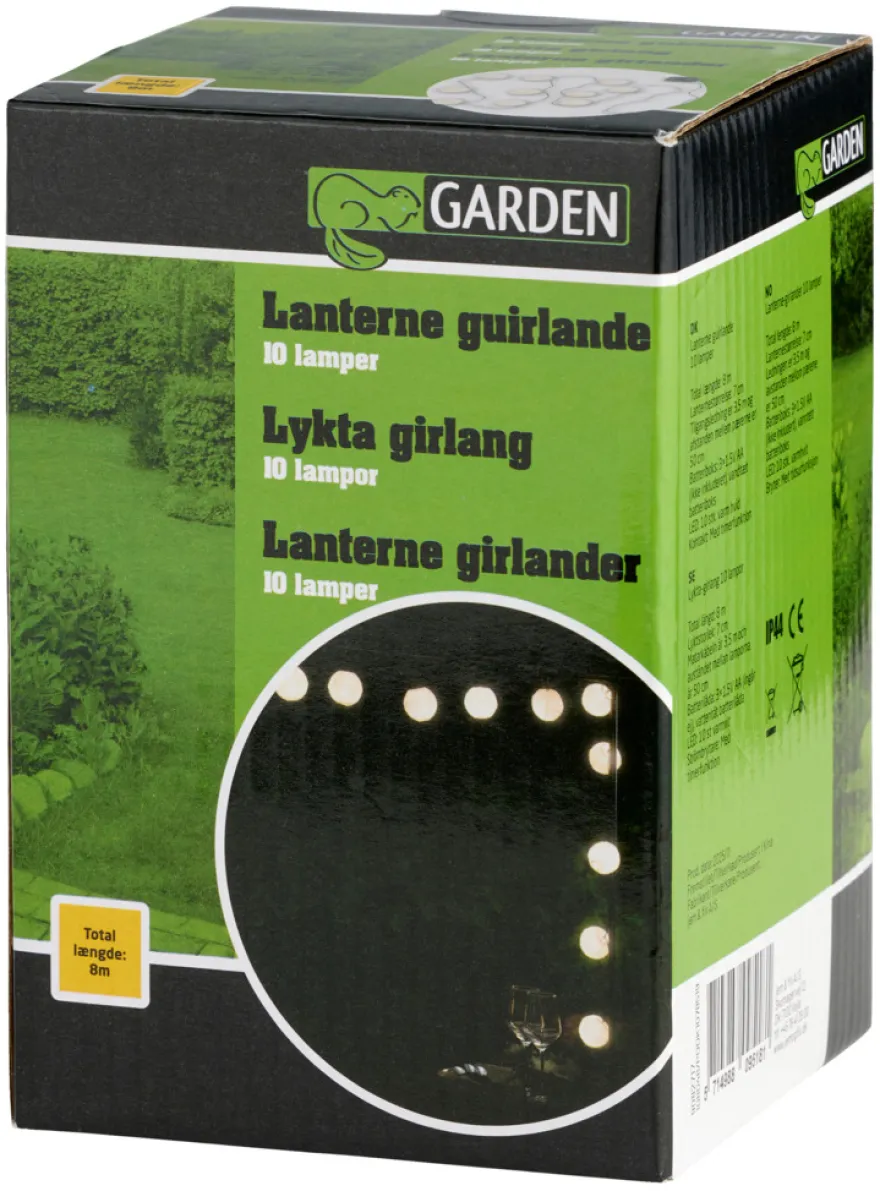 Lanternelyskæde med 10 LED-pærer - Garden®