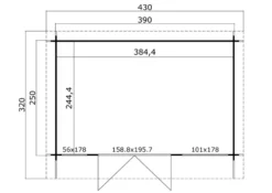 Lasita Maja hytte Cambridge 250 x 390 cm