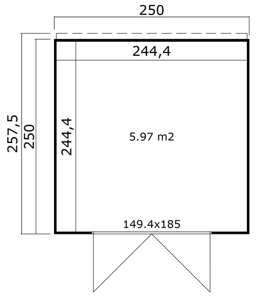 Lasita Maja redskabsrum Felix 2 250 x 250 cm