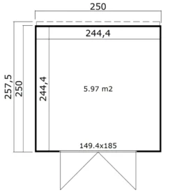 Lasita Maja redskabsrum Fynn 2 250 x 250 cm