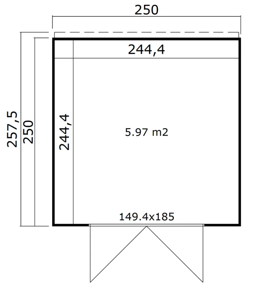 Lasita Maja redskabsrum Fynn 2 250 x 250 cm