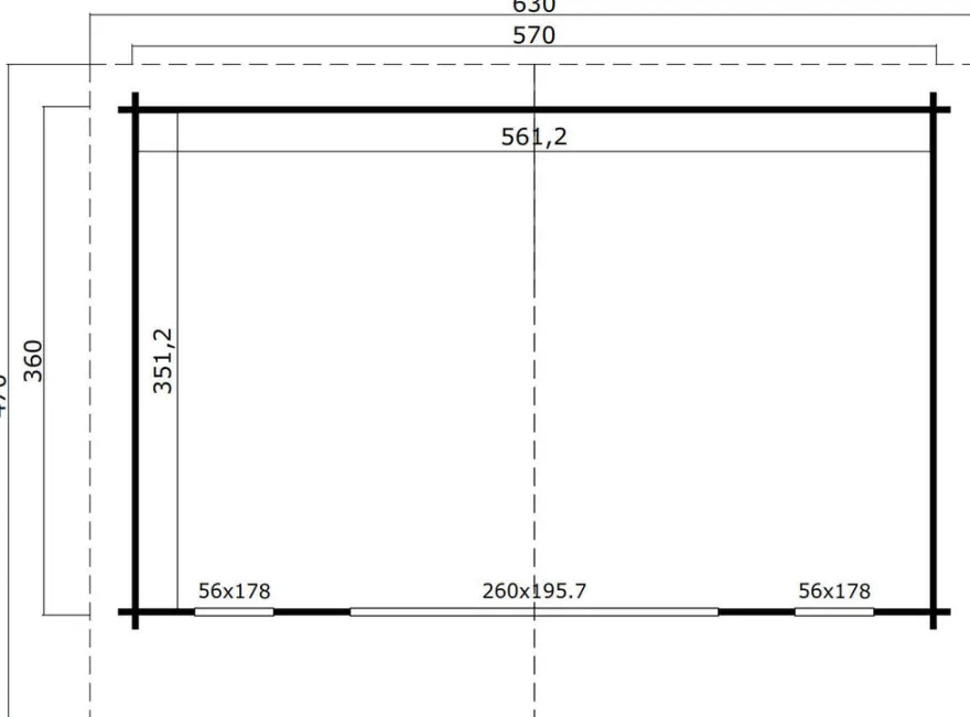 Lasita Maja Sussex 2 hytte 360 x 570 cm