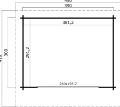 Lasita Maja Sussex 1 hytte 390 x 300 cm