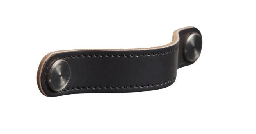 Læderstropper 12,8 cm sort 2-pk.