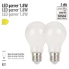 LED-filamentpære 1,8 W E27 2-pk.