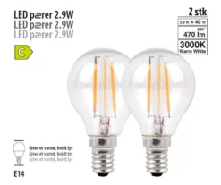LED-kronepære 2,9 W E14 2-pk.