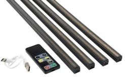 LED-lysskinne til akustikpanel sort 2,4 meter 4-pk.