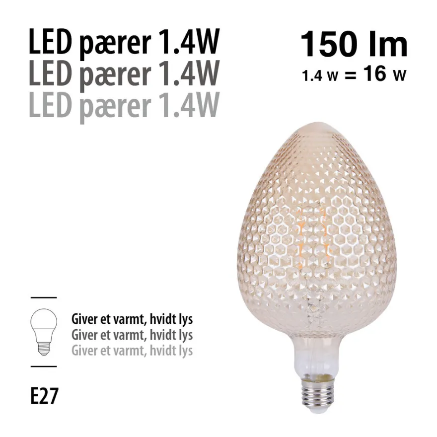 LED-pære Nut Amber 1,4 W E27