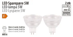 LED-spotpære 5 W GU5,3 2-pk.