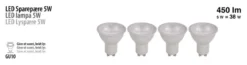 LED-spotpære GU10 5 W LED SMD 4-pk.