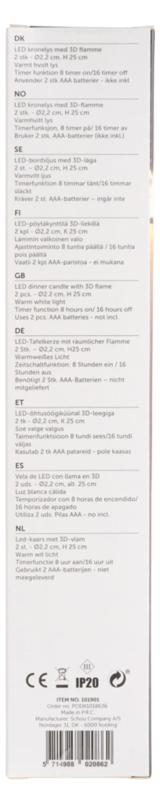 LED-stearinlys middagslys 2 stk. - DAY