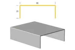 Limtræsprofil aluminium 90 x 1000 mm