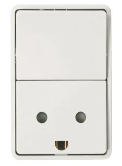 LK FUGA® stikkontakt m/jord, ramme og afbryder hvid