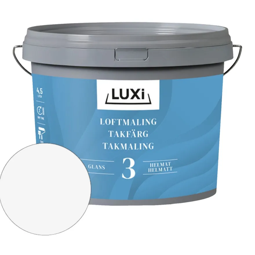 Loftmaling glans 3 hvid 4,5 liter - LUXI®