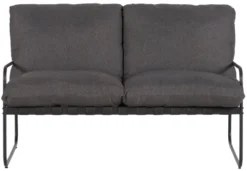 Loungesæt 4 dele sort stel/grå hynder