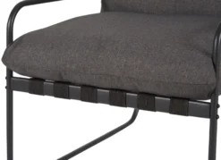 Loungesæt 4 dele sort stel/grå hynder