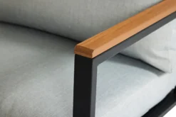 Loungesæt Tokyo 4 dele sort/grå/teak - Sunlife®