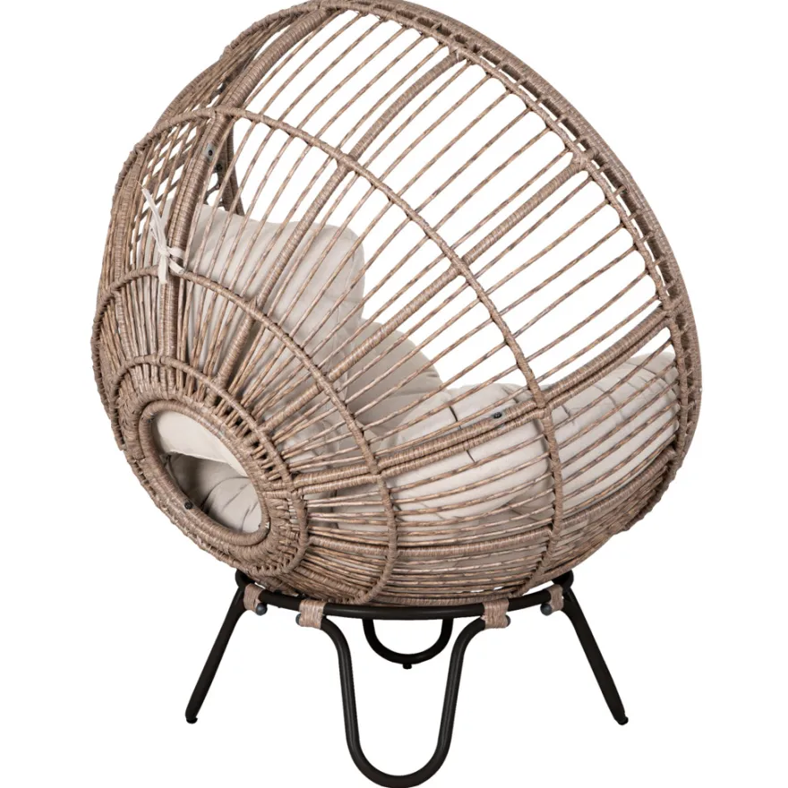 Loungestol Louisiana natur/sort inkl. hynde - Sunlife®