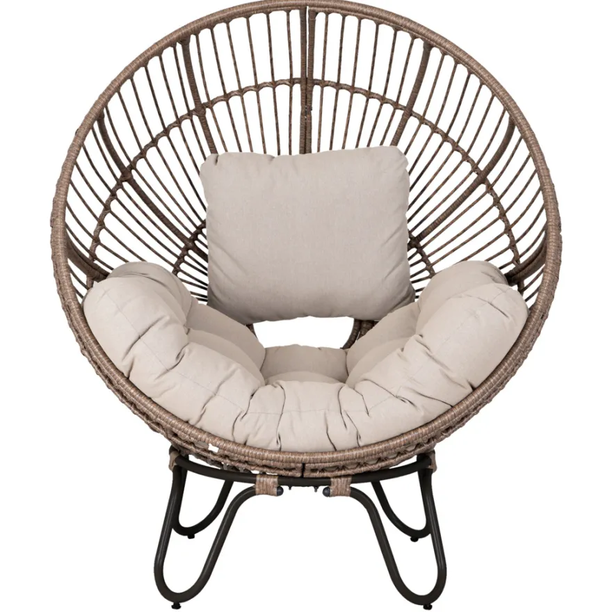 Loungestol Louisiana natur/sort inkl. hynde - Sunlife®