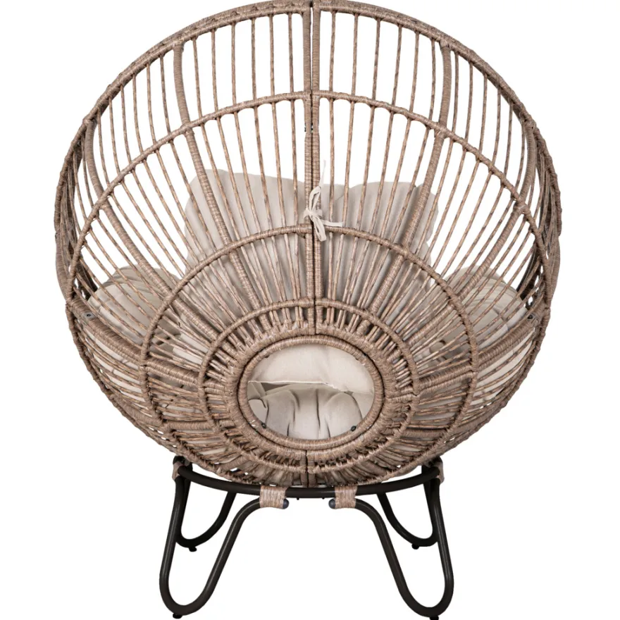 Loungestol Louisiana natur/sort inkl. hynde - Sunlife®