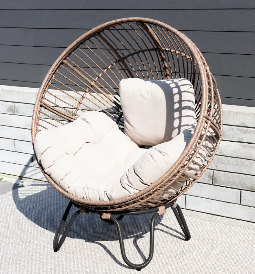 Loungestol Louisiana natur/sort inkl. hynde - Sunlife®