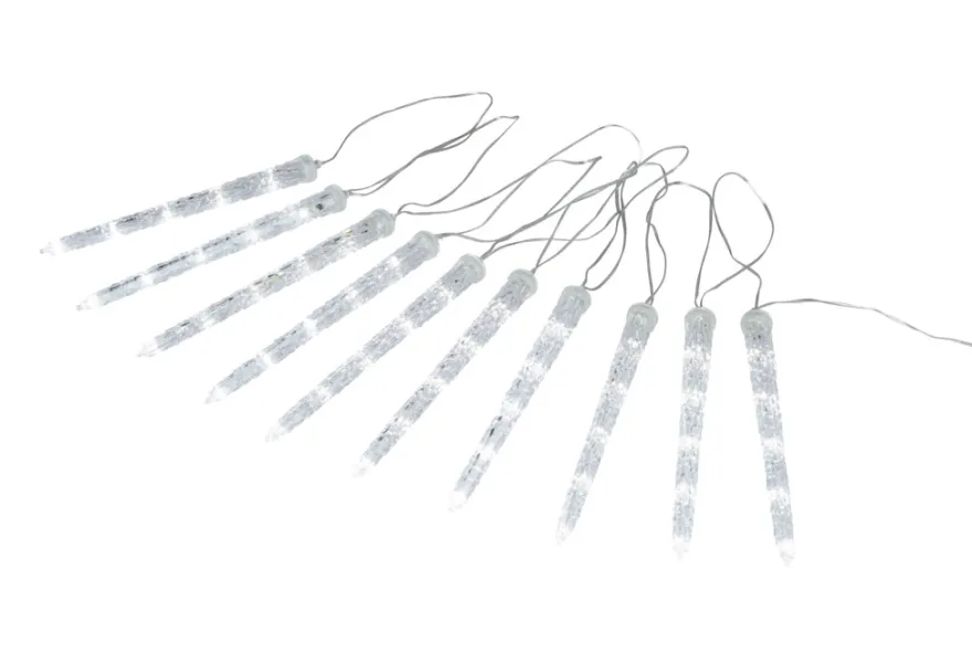 Lyskæde m/istapper 10 LED hvid 9,5 meter