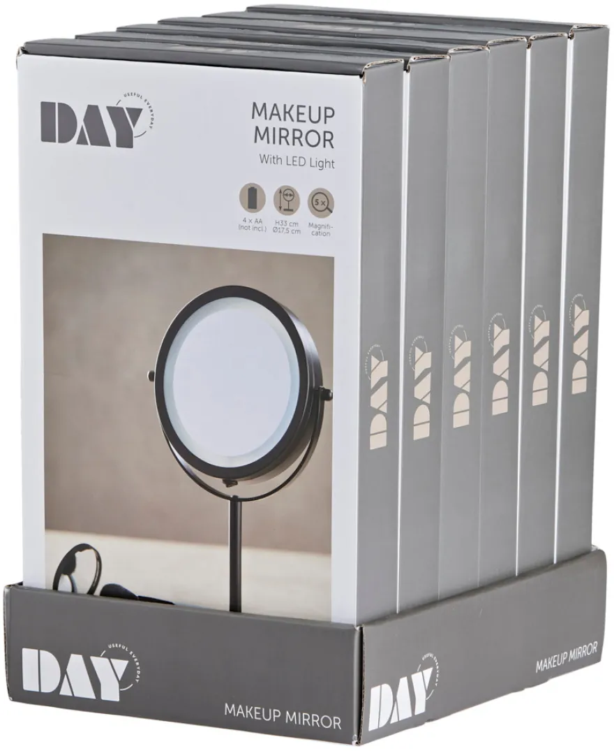 Makeup spejl m/lys Ø 17,5 cm - DAY