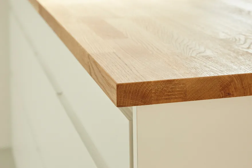 Massiv bordplade i eg - 26 mm x 61 x 242 cm
