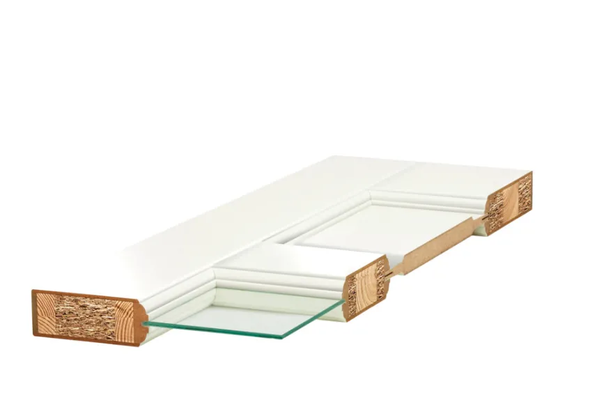 Massiv hvidmalet enkelt glasdør 82,5 x 204 cm