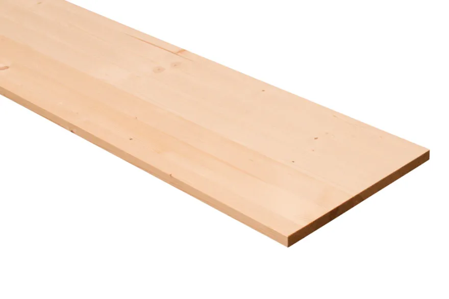 Massiv hylde i gran 18 mm x 30 x 120 cm