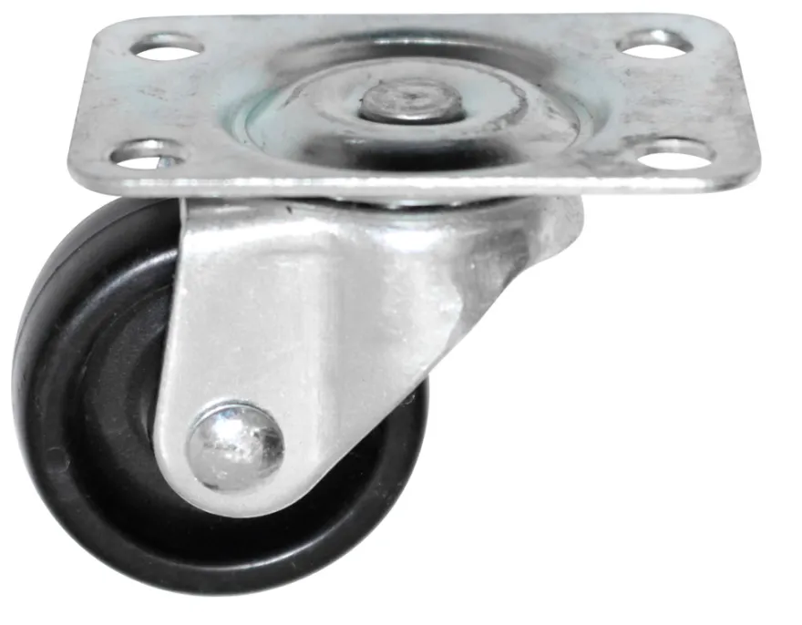 Møbelhjul drejbart med plade sort 30 mm