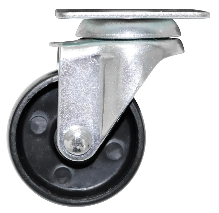 Møbelhjul drejbart med plade sort 40 mm
