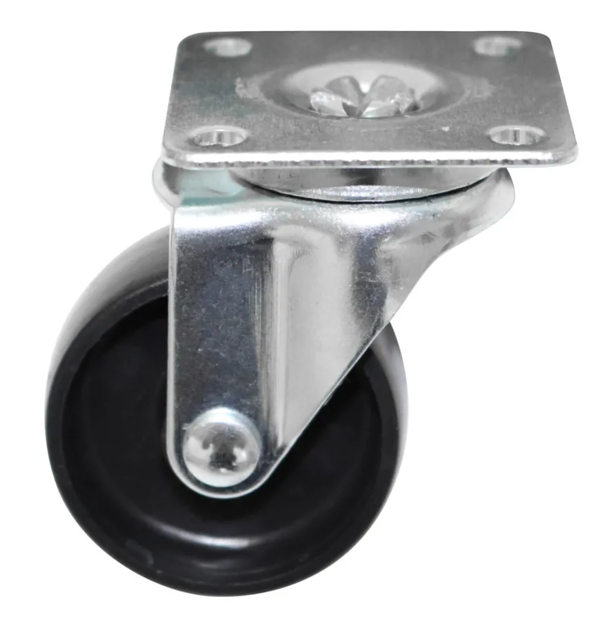 Møbelhjul drejbart med plade sort 50 mm