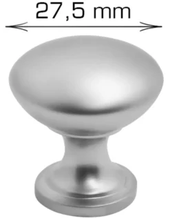 Møbelknop mat krom Ø27,5 mm