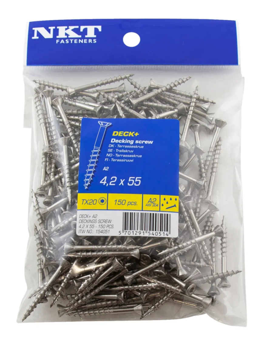 NKT Fasteners DECK+ terrasseskrue 4,2 x 55 mm 150 stk.