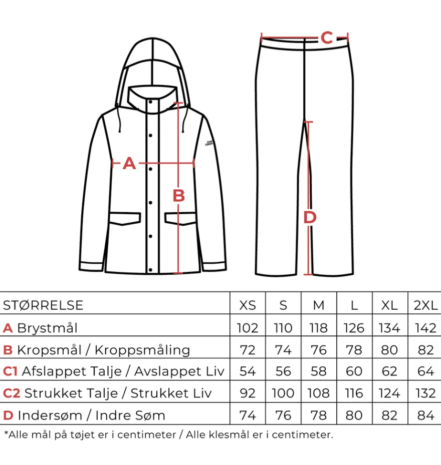 Oak Creek® regntøj unisex sort str. M