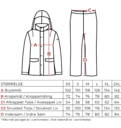 Oak Creek® regntøj unisex sort str. S