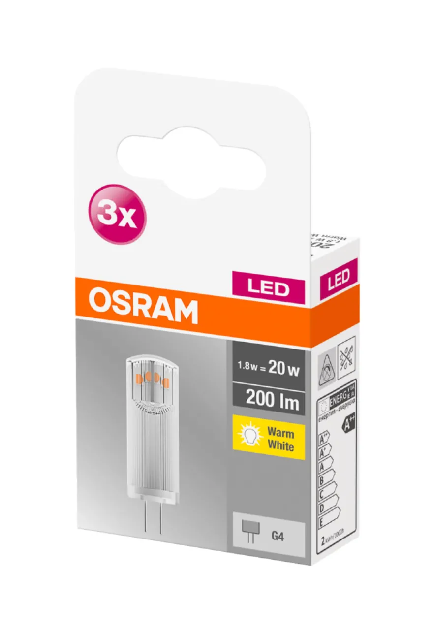 Osram LED 12 V stiftpære G4 1,8 W 3-pk.