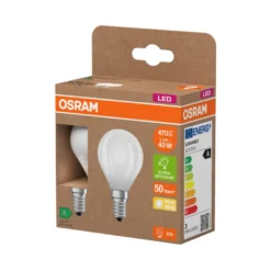 Osram LED mat kronepære E14 2,2 W 2-pk.