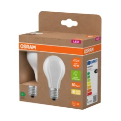 Osram LED mat standardpære E27 2,2 W 2-pk.