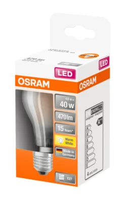 Osram LED Star Classic mat standardpære E27 4 W