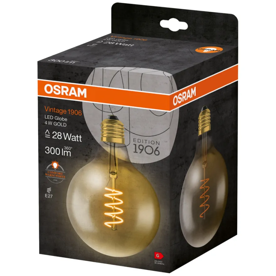 Osram Vintage 1906 LED-pære globe 4 W E27