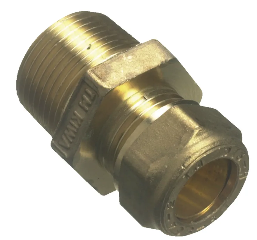Overgangsnippel til kobberrør/PEX 1/2" x 10 mm