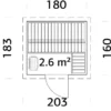 Palmako Eir sauna m/ovn 183 x 203 cm