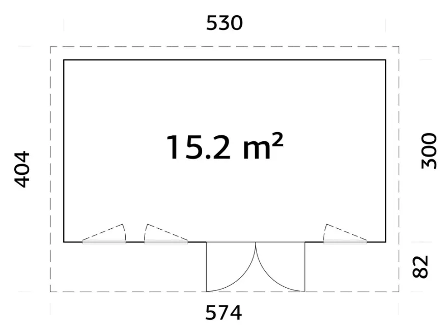 Palmako hytte Aurelia 3 574 x 404 cm