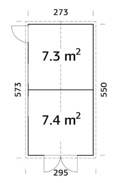 Palmako redskabsrum Aksel 4 - 273 x 550 cm