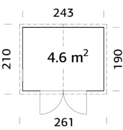 Palmako redskabsrum Aksel 1 - 243 x 190 cm