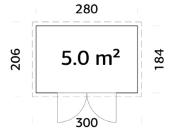 Palmako redskabsrum Alma 280 x 184 cm