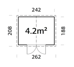 Palmako redskabsrum Elisa 208 x 262 cm