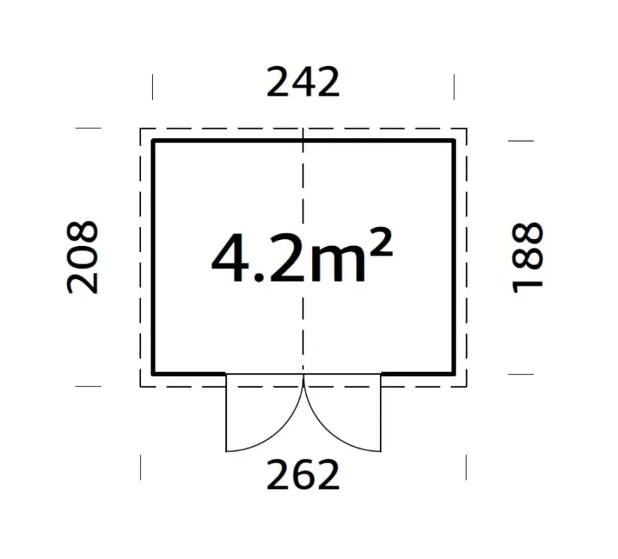 Palmako redskabsrum Elisa 208 x 262 cm